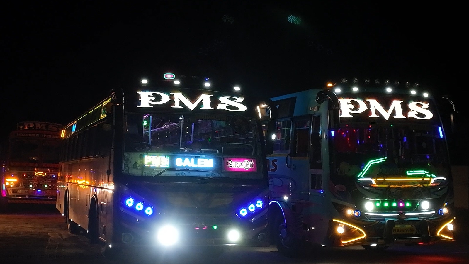PMS Buses at Night